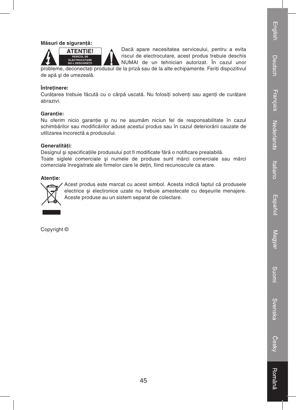 Konig Electronic 2 port professional VGA splitter User Manual | Page 45 / 48