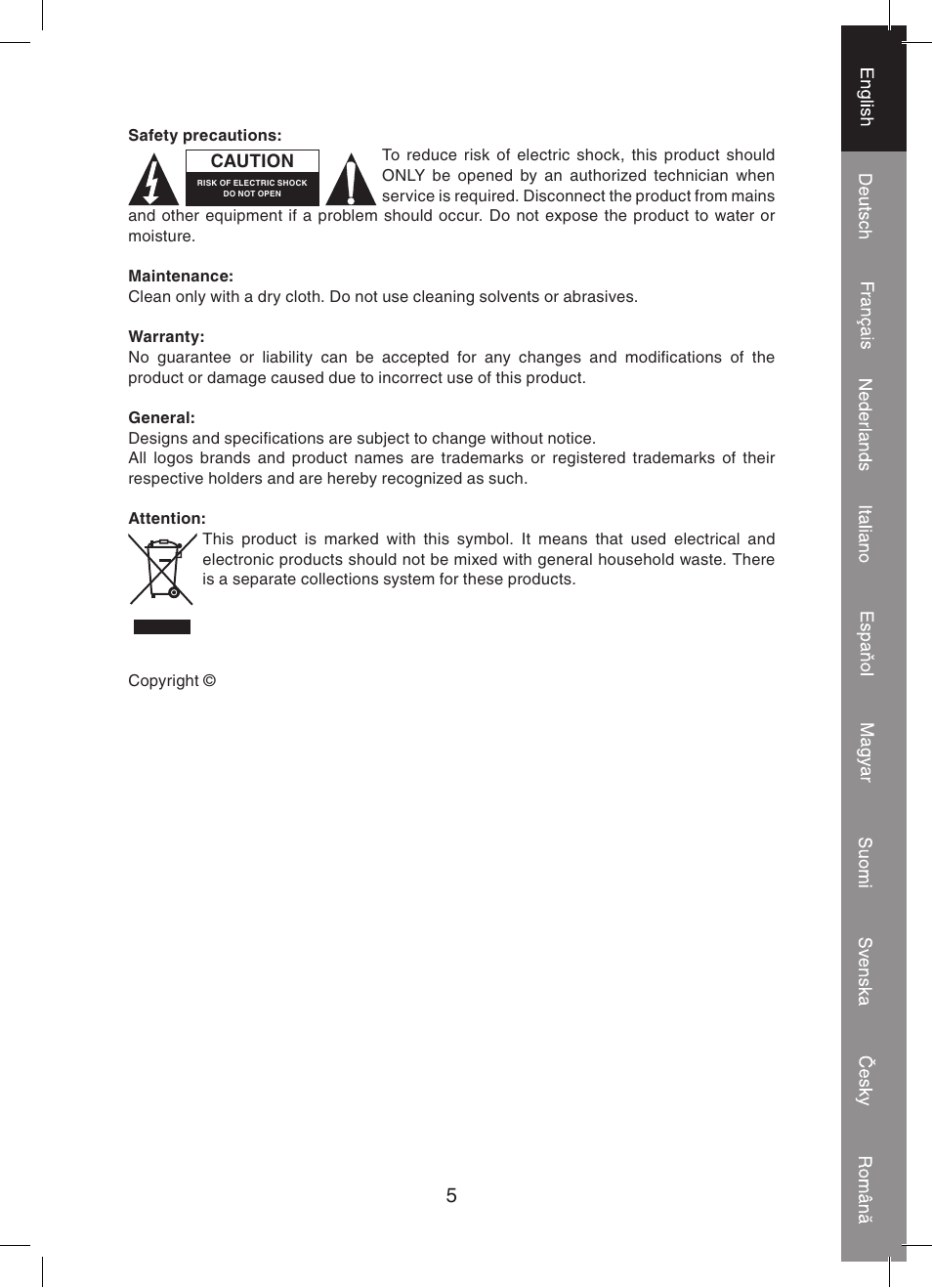Konig Electronic 2 port professional VGA splitter User Manual | Page 5 / 48