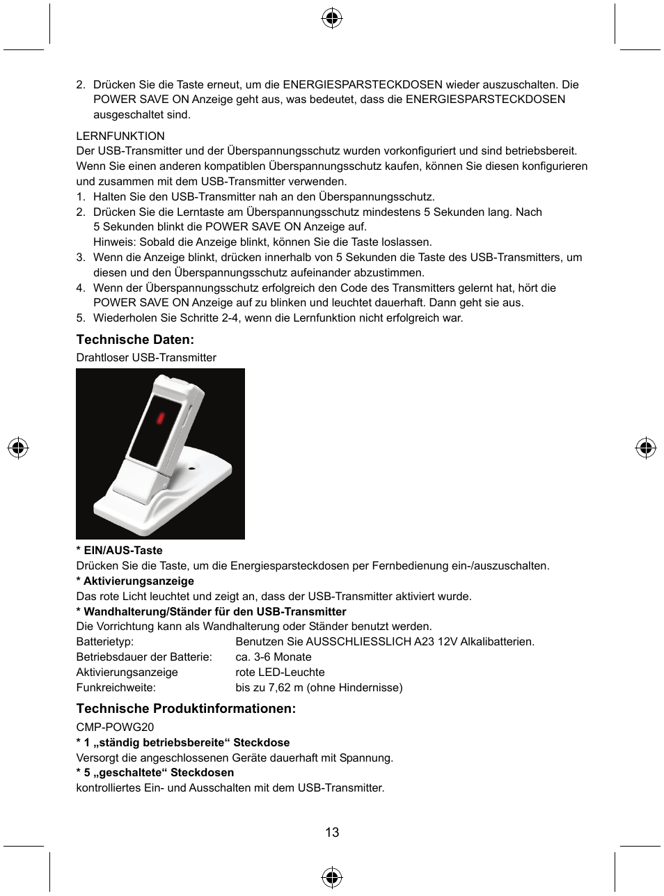 Konig Electronic Distribution board with USB remote control User Manual | Page 13 / 102