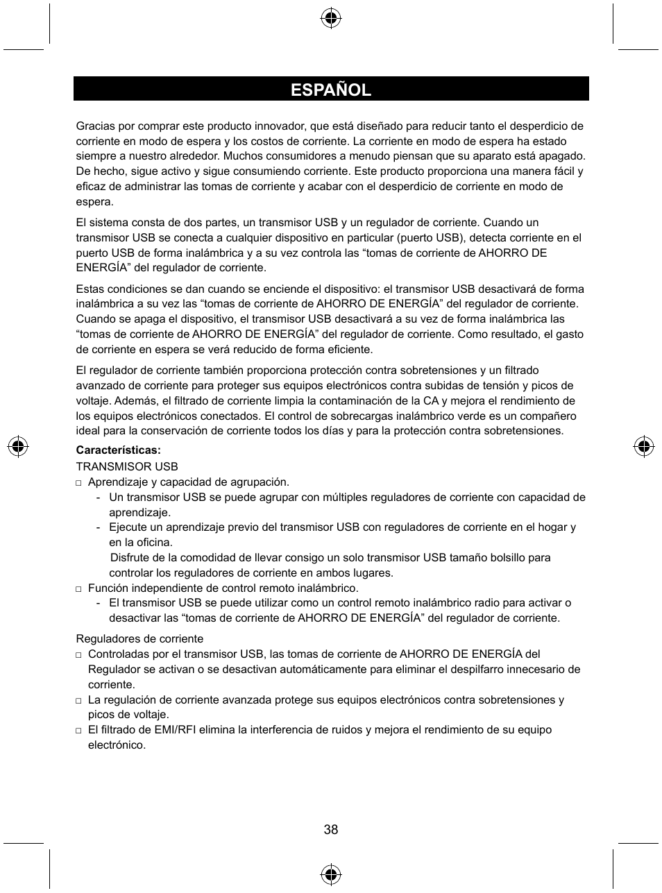 Español | Konig Electronic Distribution board with USB remote control User Manual | Page 38 / 102