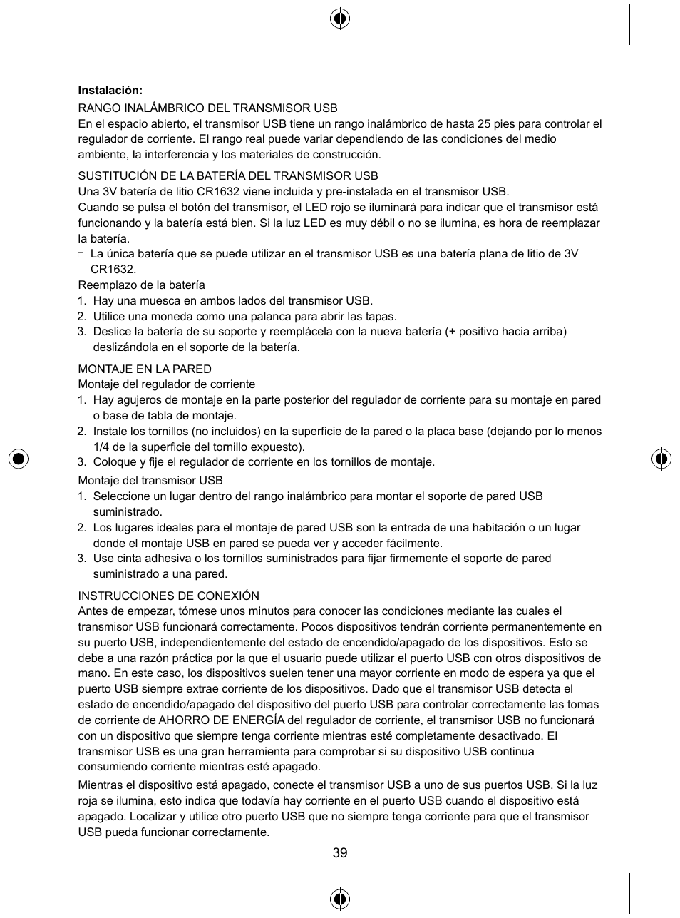 Konig Electronic Distribution board with USB remote control User Manual | Page 39 / 102