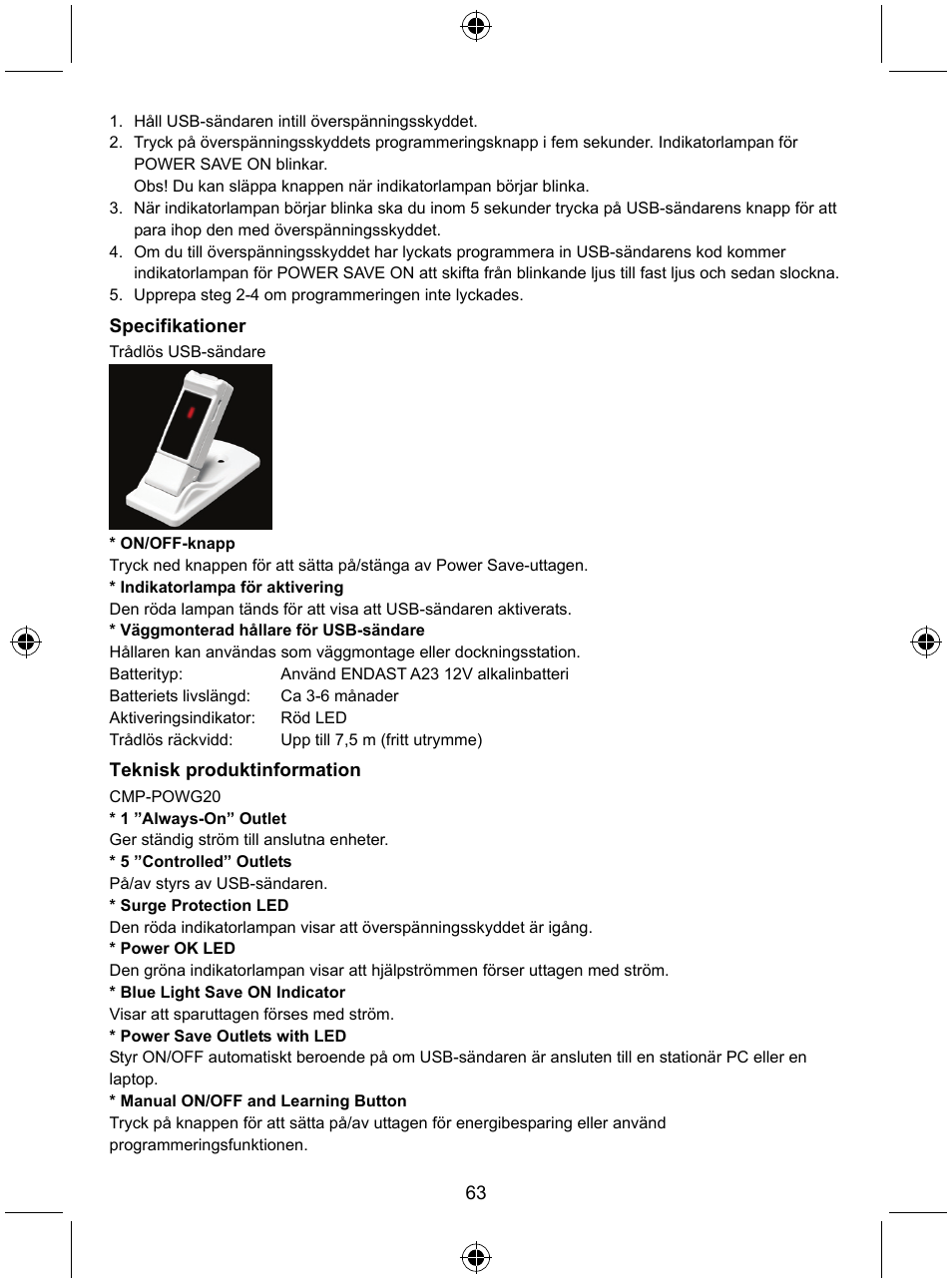 Konig Electronic Distribution board with USB remote control User Manual | Page 63 / 102