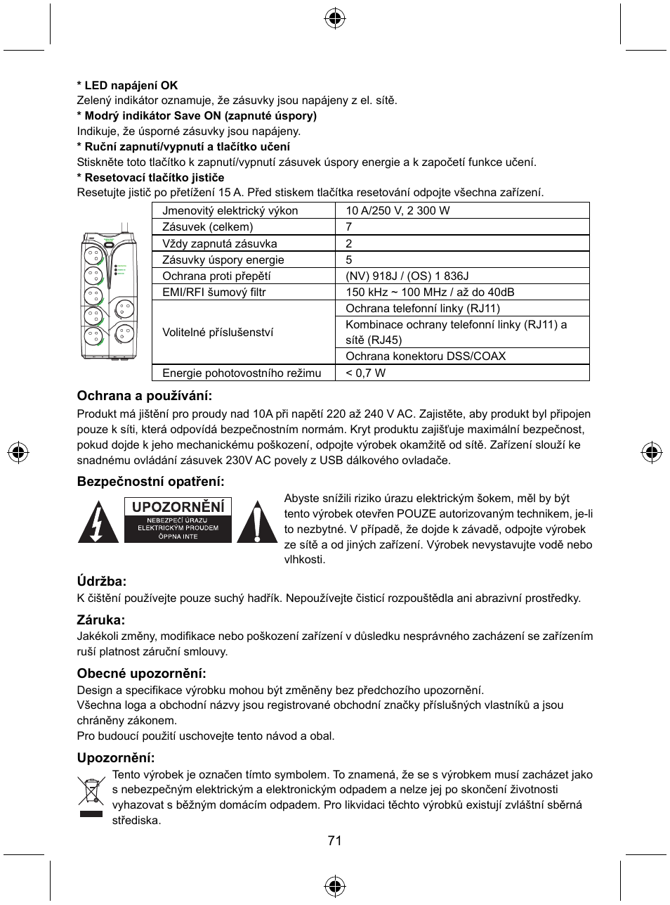 Konig Electronic Distribution board with USB remote control User Manual | Page 71 / 102