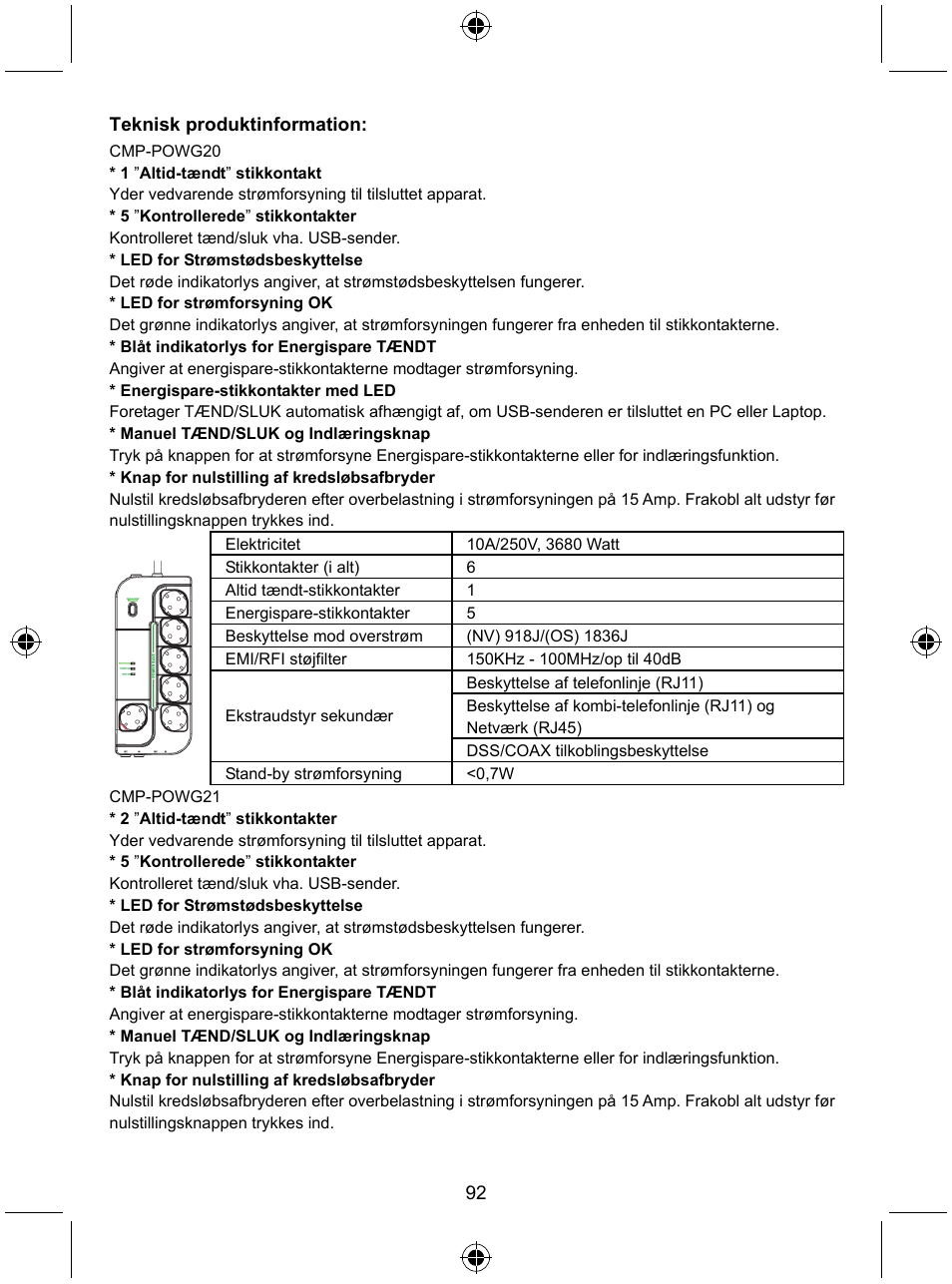 Konig Electronic Distribution board with USB remote control User Manual | Page 92 / 102