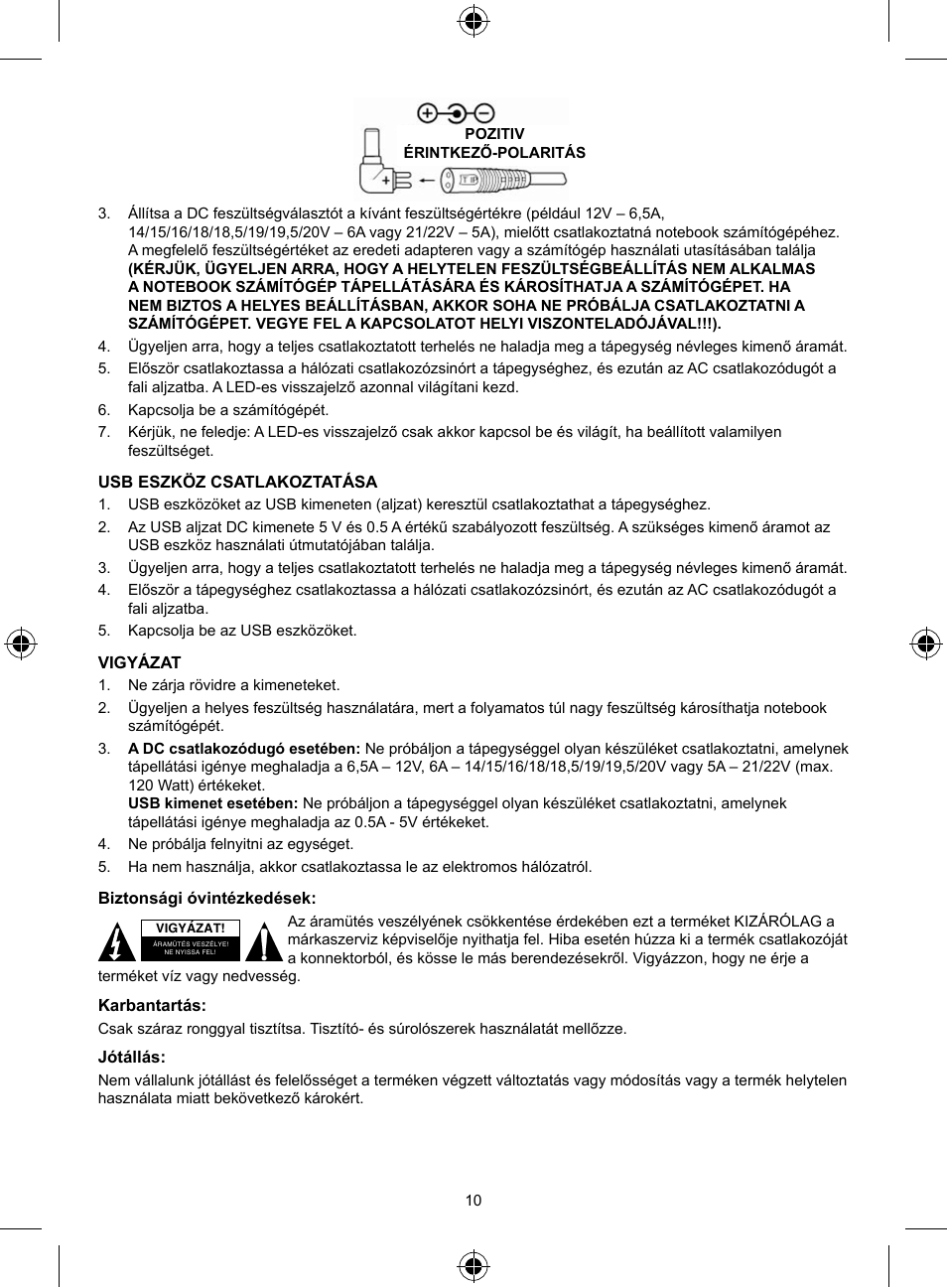 Konig Electronic Universal notebook adapter 125 W User Manual | Page 10 / 18