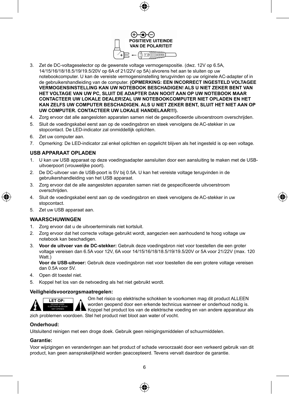 Konig Electronic Universal notebook adapter 125 W User Manual | Page 6 / 18