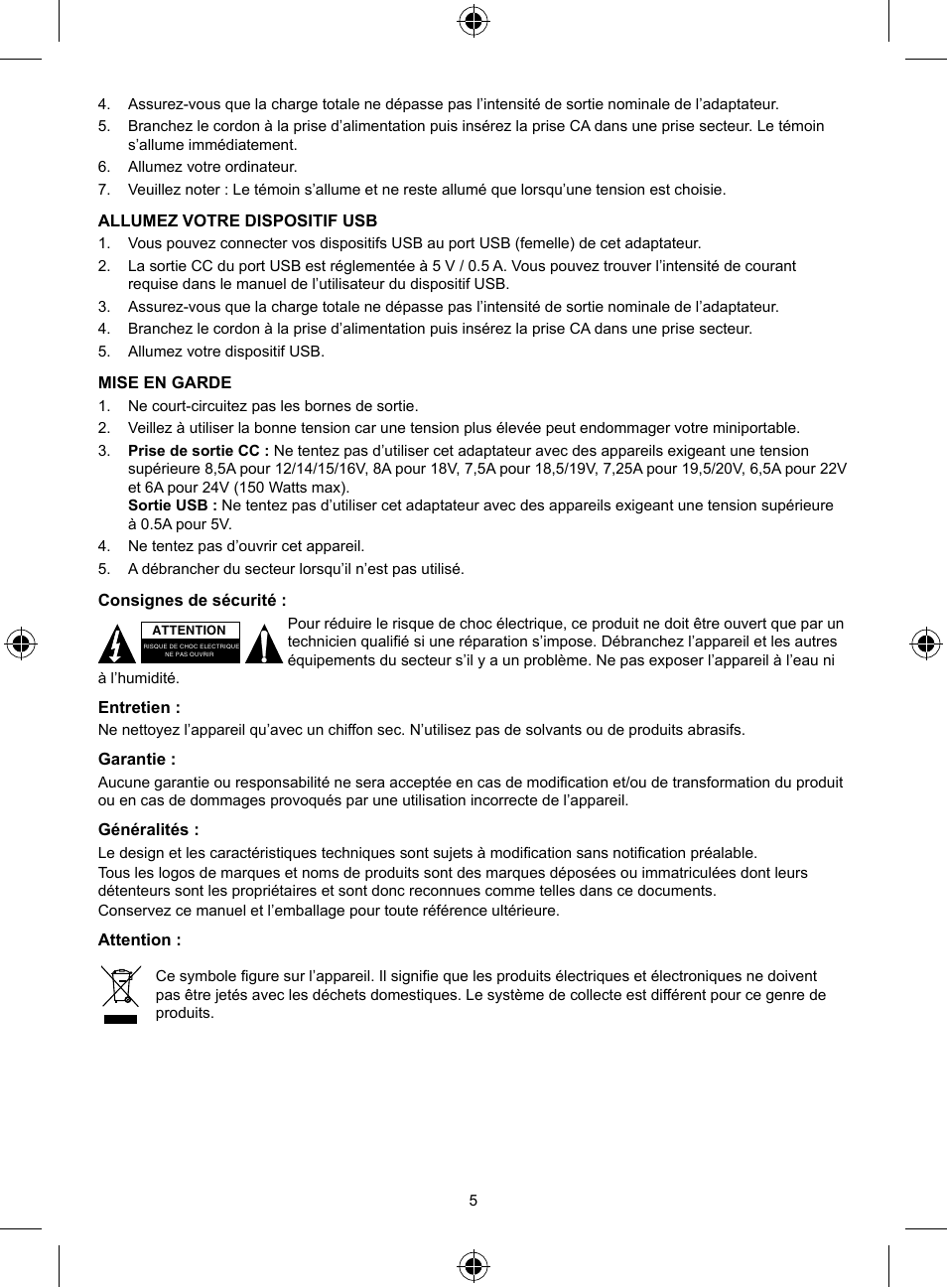 Konig Electronic Universal notebook adapter 150 W User Manual | Page 5 / 18