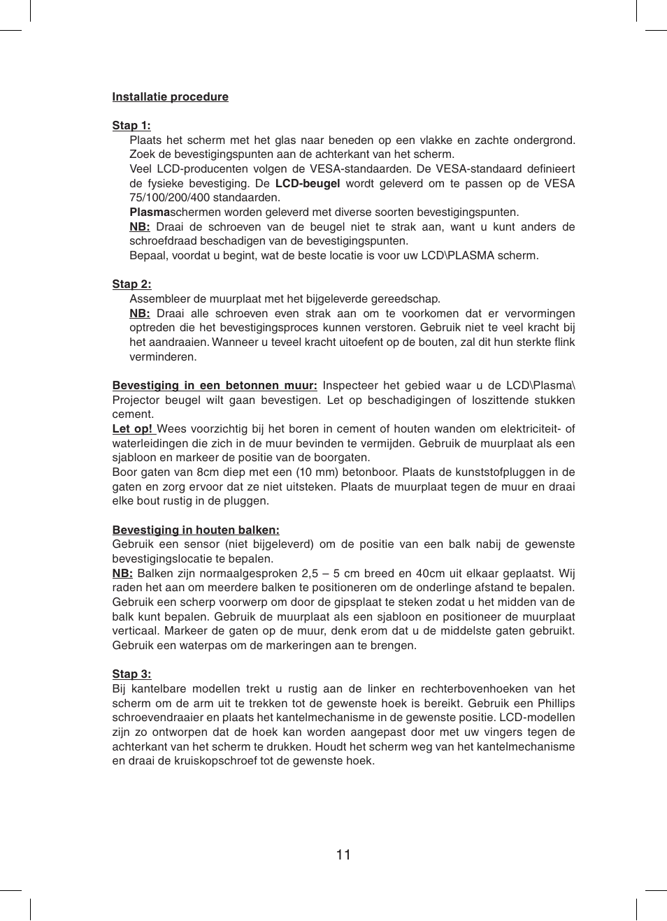 Konig Electronic Audio / DVD support truss (max. 15 kg) User Manual | Page 11 / 36