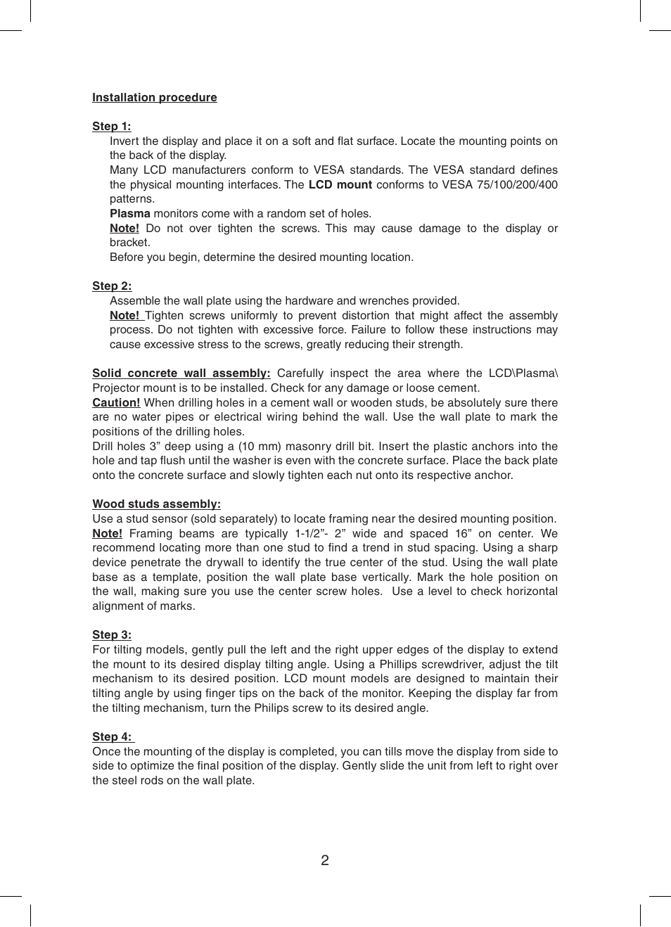 Konig Electronic Audio / DVD support truss (max. 15 kg) User Manual | Page 2 / 36