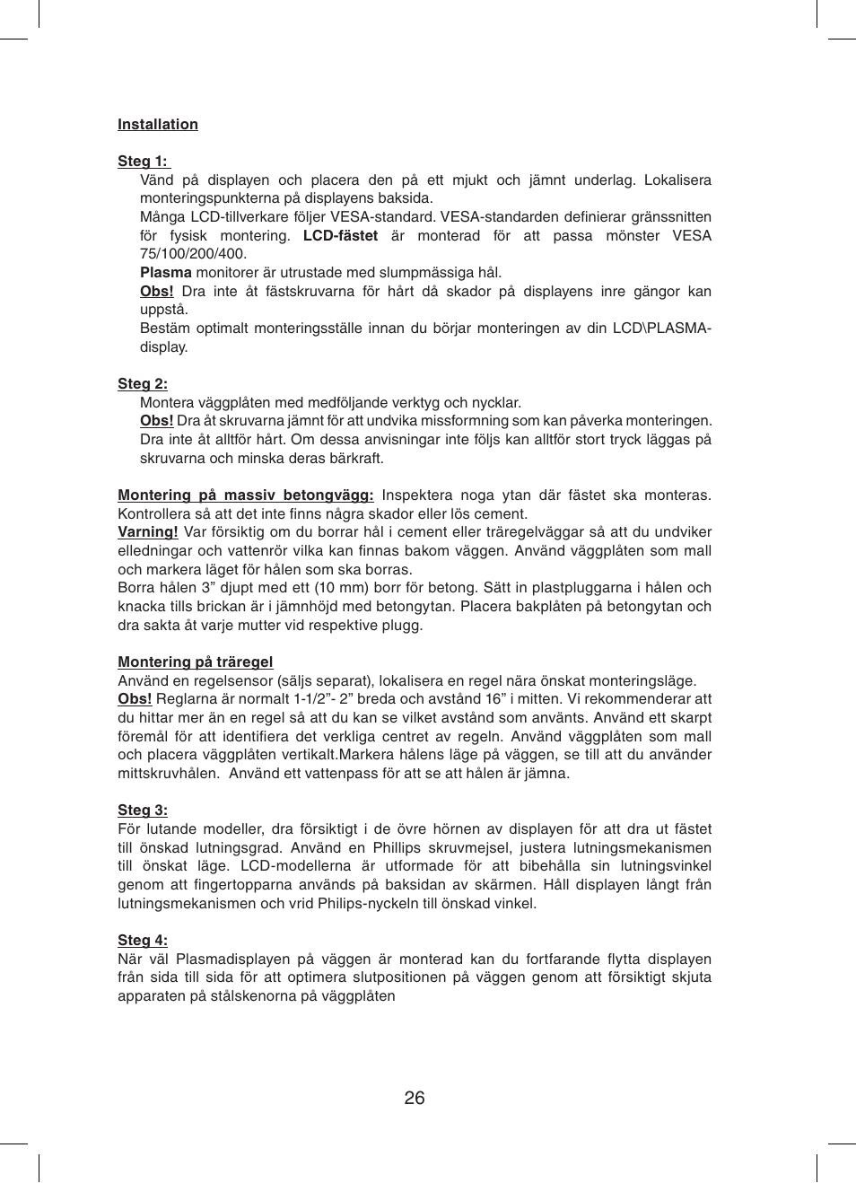 Konig Electronic Audio / DVD support truss (max. 15 kg) User Manual | Page 26 / 36