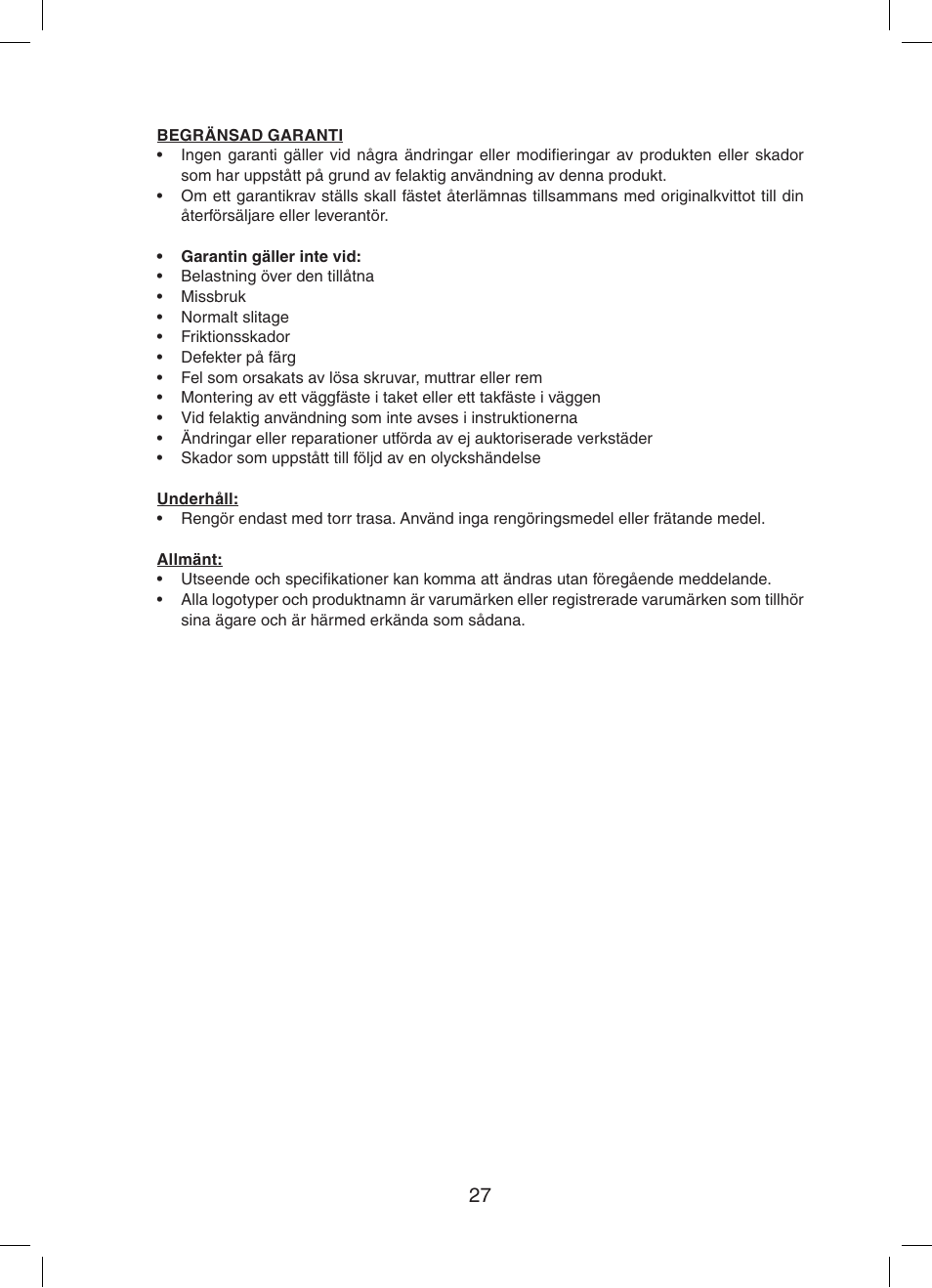 Konig Electronic Audio / DVD support truss (max. 15 kg) User Manual | Page 27 / 36