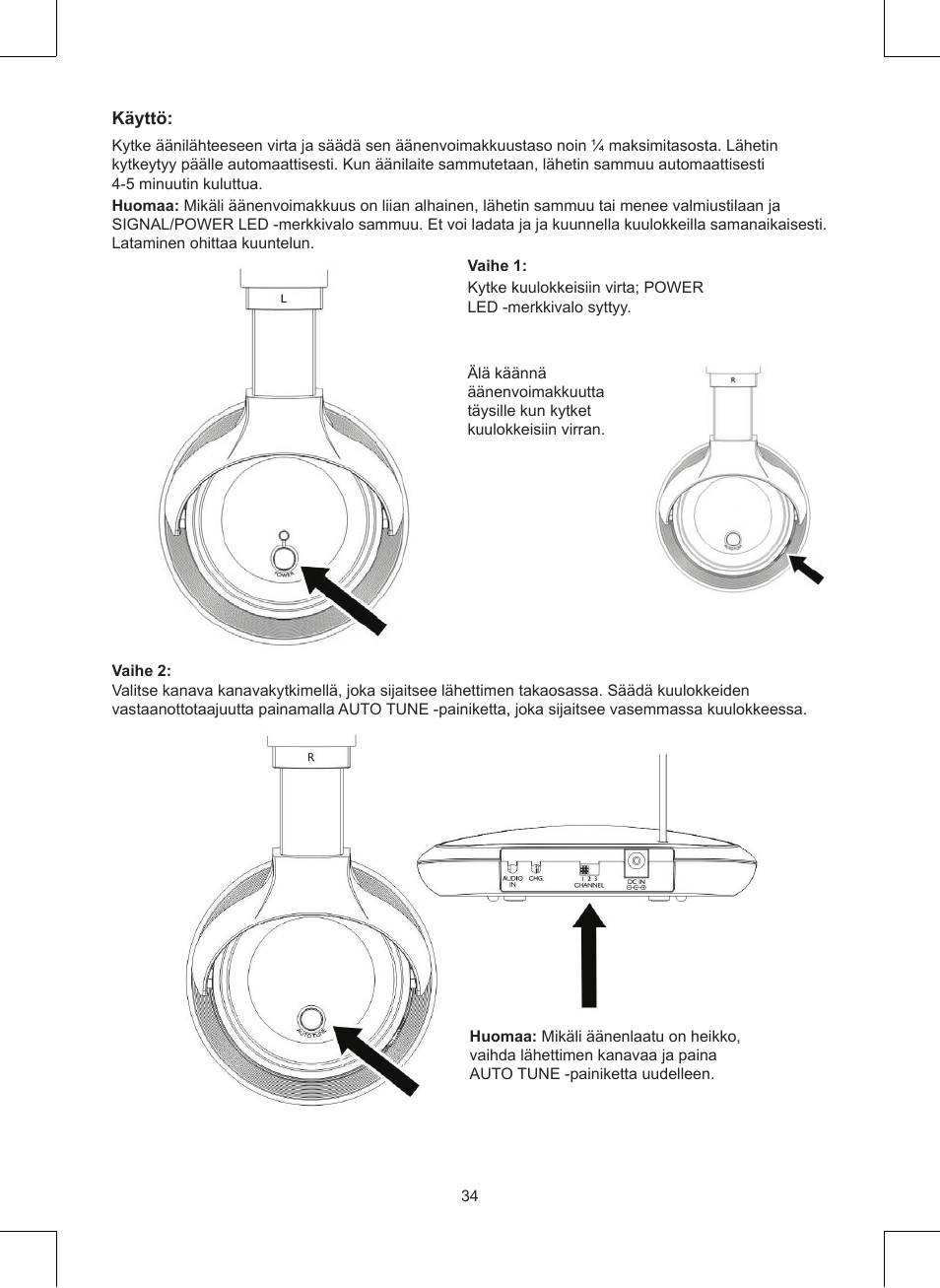 Konig Electronic Wireless headphones 863 Mhz User Manual | Page 34 / 60