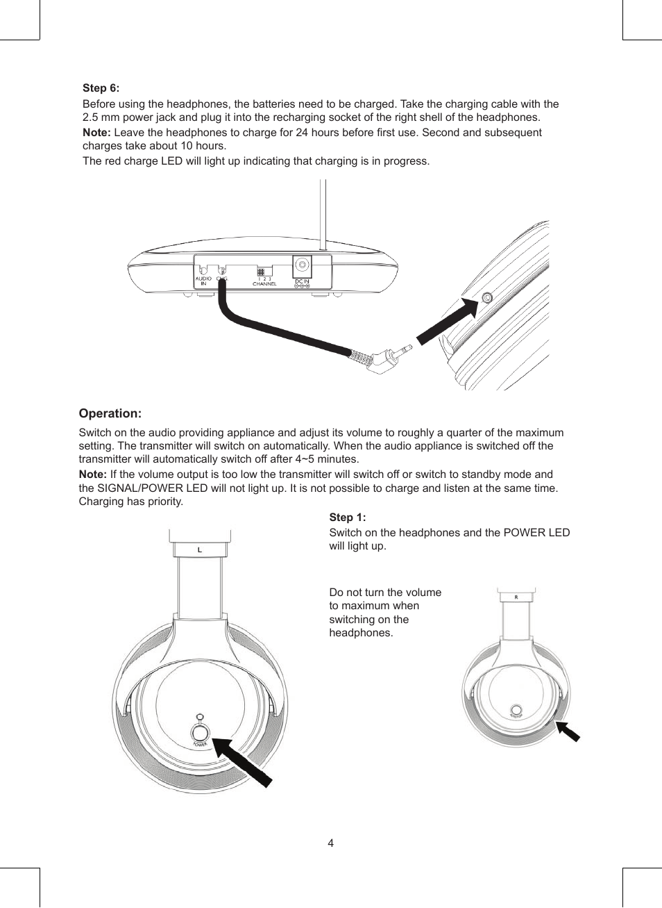 Konig Electronic Wireless headphones 863 Mhz User Manual | Page 4 / 60