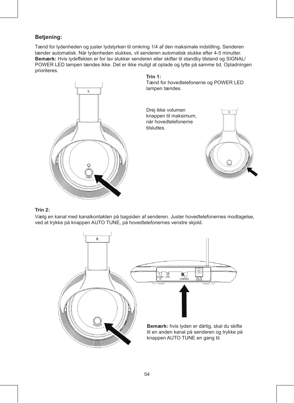 Konig Electronic Wireless headphones 863 Mhz User Manual | Page 54 / 60