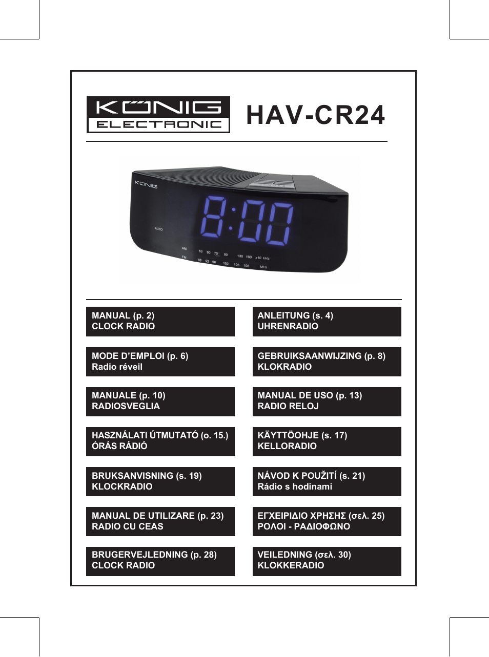 Konig Electronic Clock radio User Manual | 32 pages