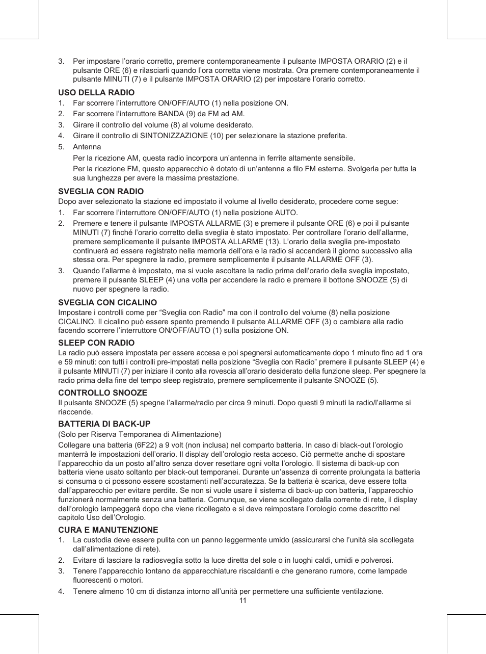 Konig Electronic Clock radio User Manual | Page 11 / 32