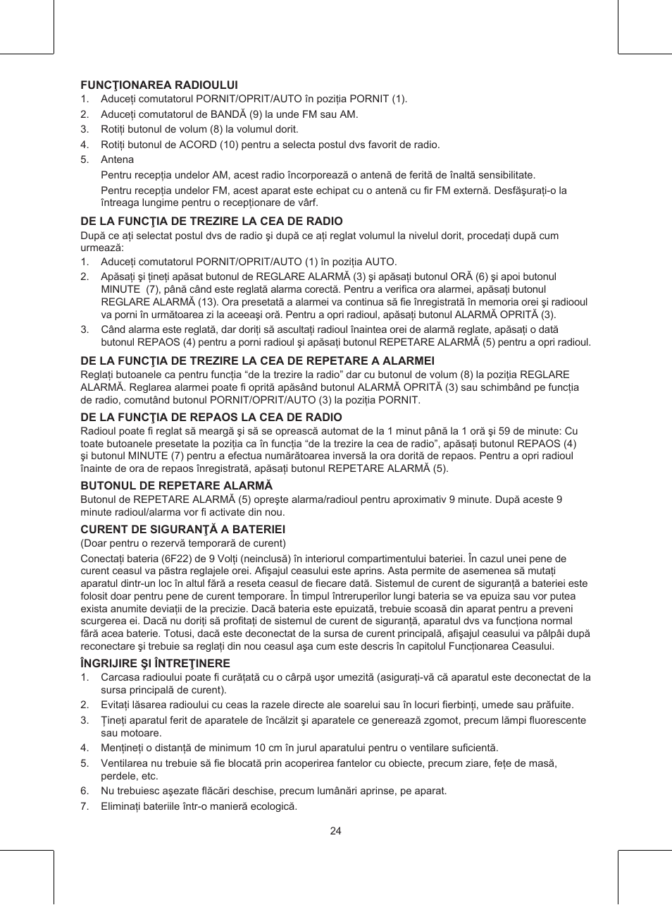 Konig Electronic Clock radio User Manual | Page 24 / 32