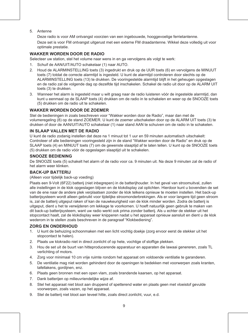 Konig Electronic Clock radio User Manual | Page 9 / 32