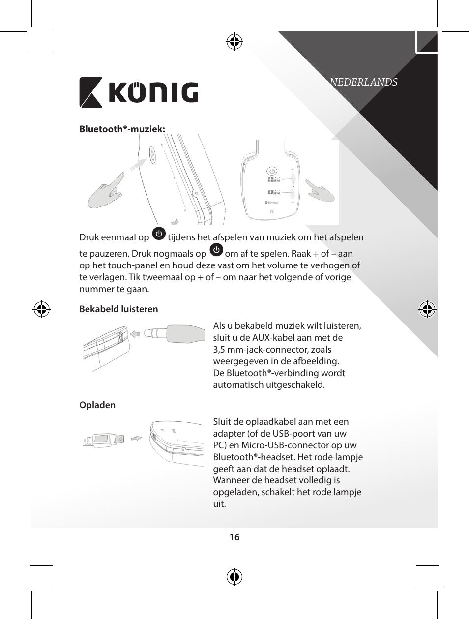 Konig Electronic Bluetooth headset User Manual | Page 16 / 93