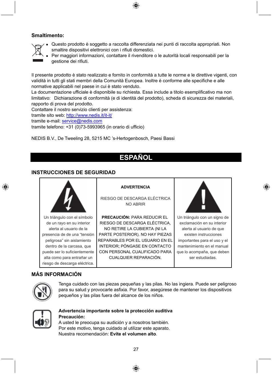 Español | Konig Electronic Retro radio with Bluetooth wireless technology User Manual | Page 27 / 94