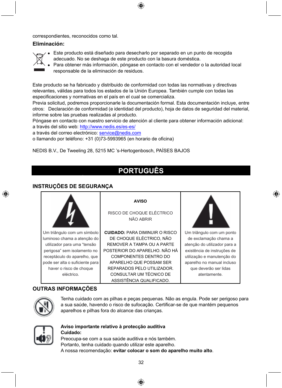 Português | Konig Electronic Retro radio with Bluetooth wireless technology User Manual | Page 32 / 94