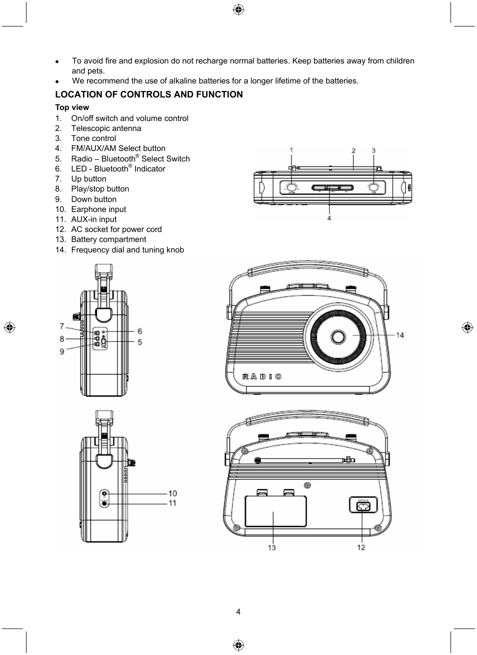 Konig Electronic Retro radio with Bluetooth wireless technology User Manual | Page 4 / 94