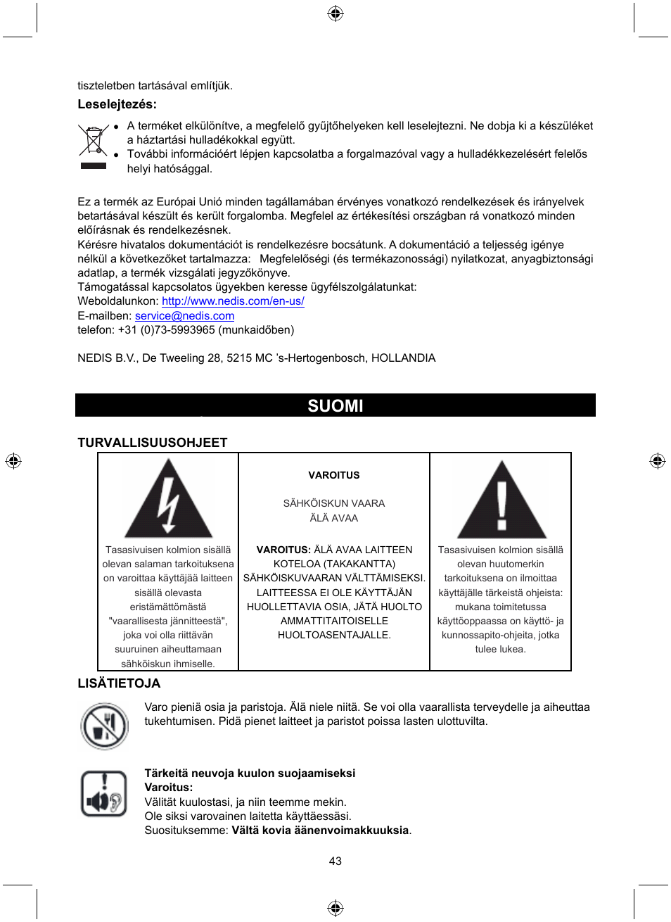 Suomi | Konig Electronic Retro radio with Bluetooth wireless technology User Manual | Page 43 / 94