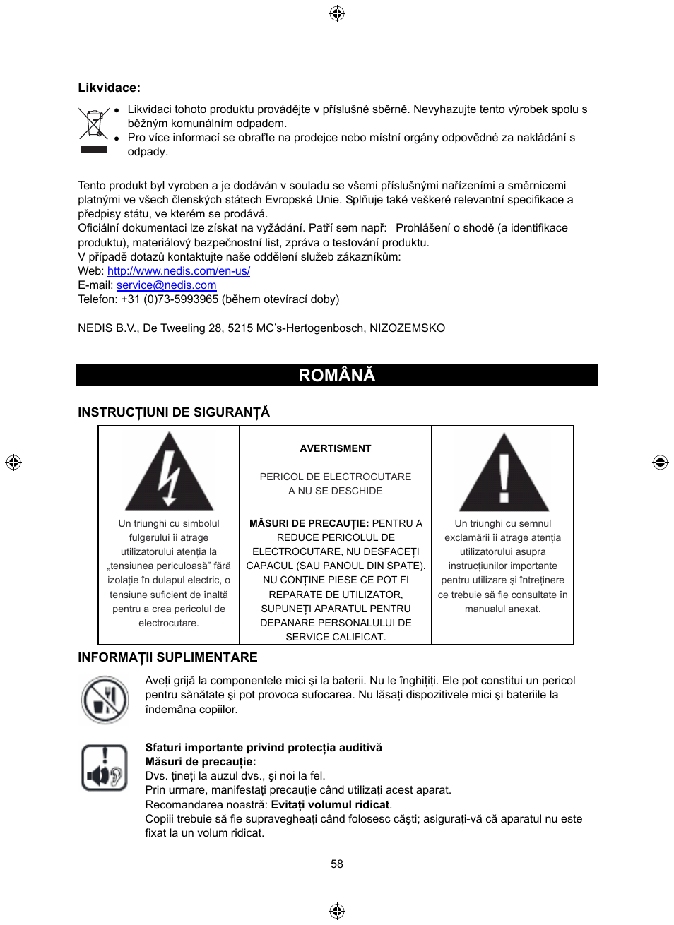 Română | Konig Electronic Retro radio with Bluetooth wireless technology User Manual | Page 58 / 94