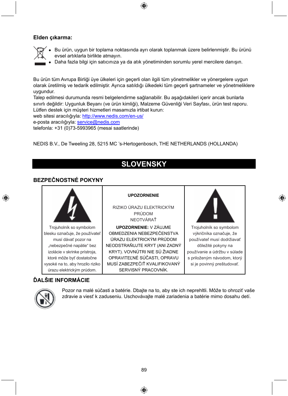 Slovensky | Konig Electronic Retro radio with Bluetooth wireless technology User Manual | Page 89 / 94