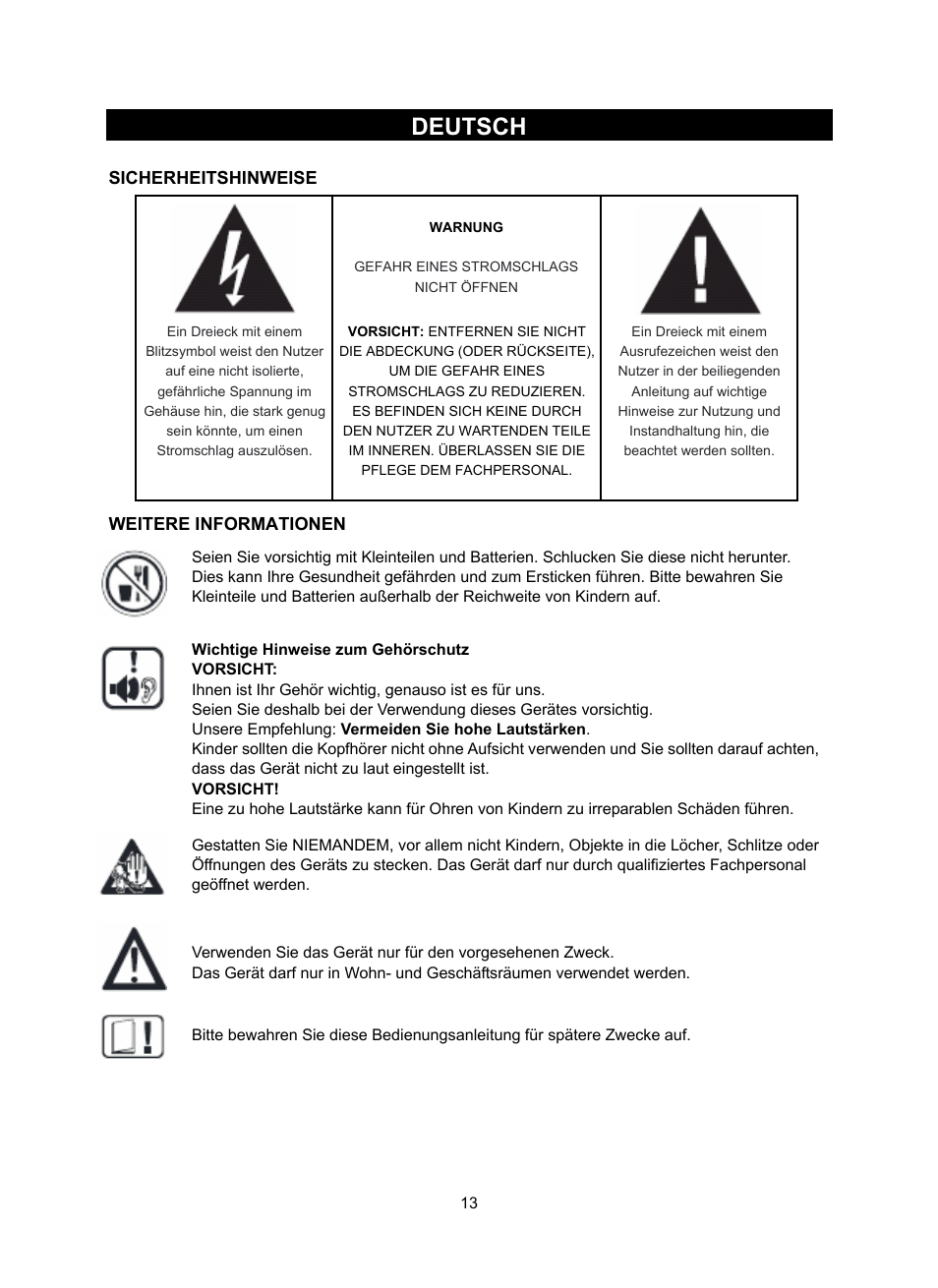 Deutsch | Konig Electronic DAB+ retro radio User Manual | Page 13 / 201