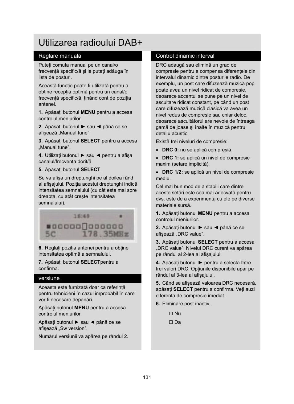 Utilizarea radioului dab | Konig Electronic DAB+ retro radio User Manual | Page 131 / 201