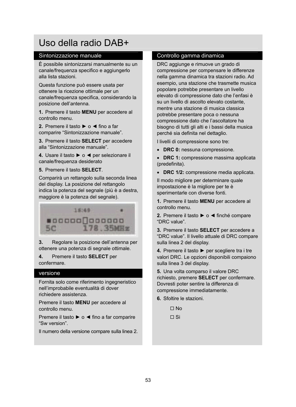 Uso della radio dab | Konig Electronic DAB+ retro radio User Manual | Page 53 / 201