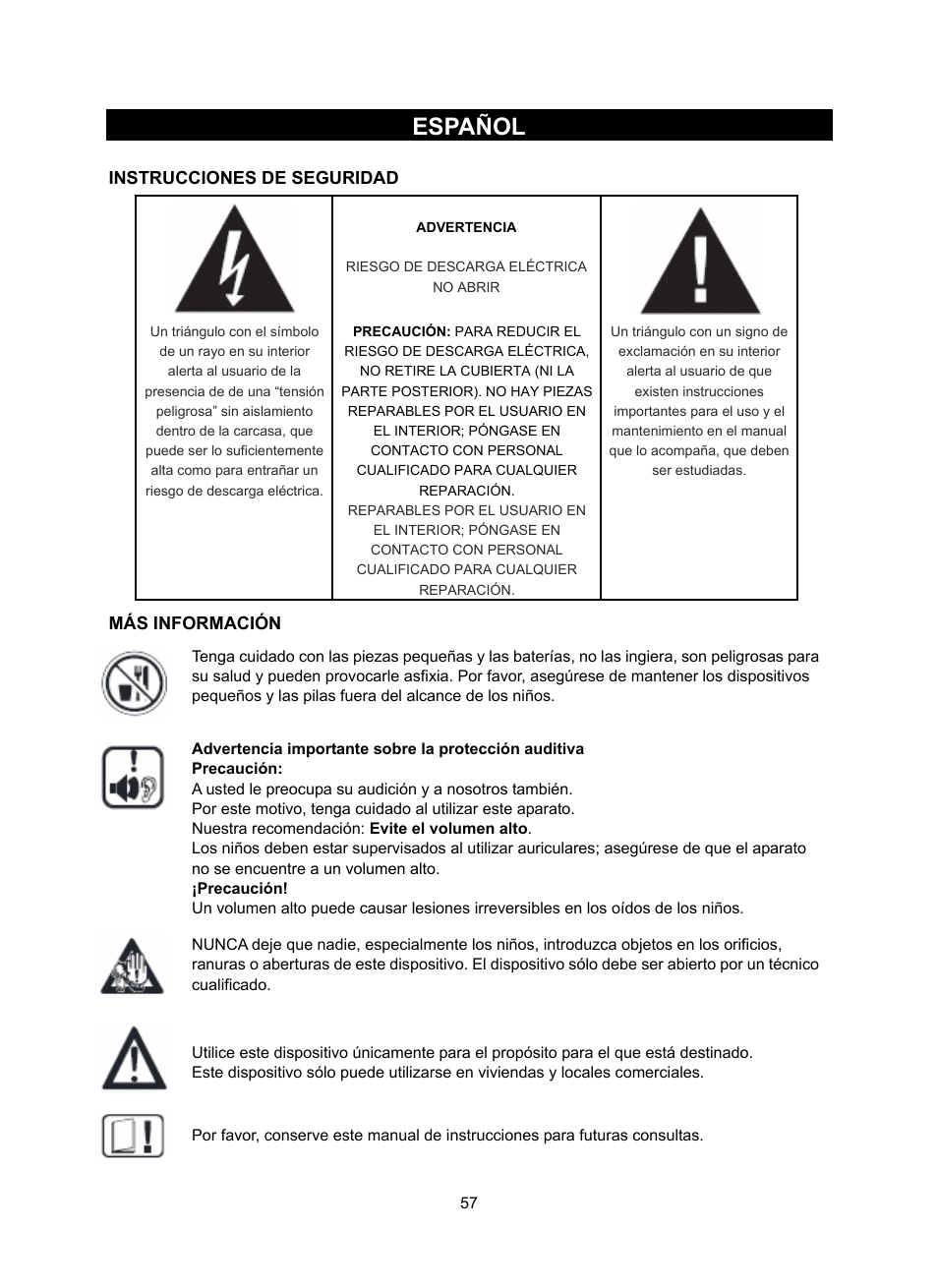 Español | Konig Electronic DAB+ retro radio User Manual | Page 57 / 201