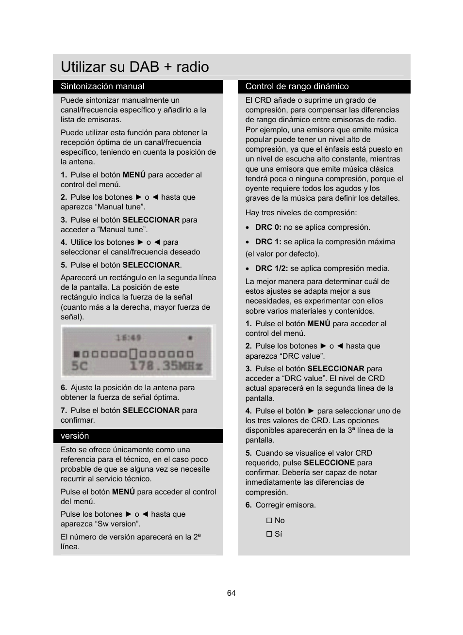 Utilizar su dab + radio | Konig Electronic DAB+ retro radio User Manual | Page 64 / 201