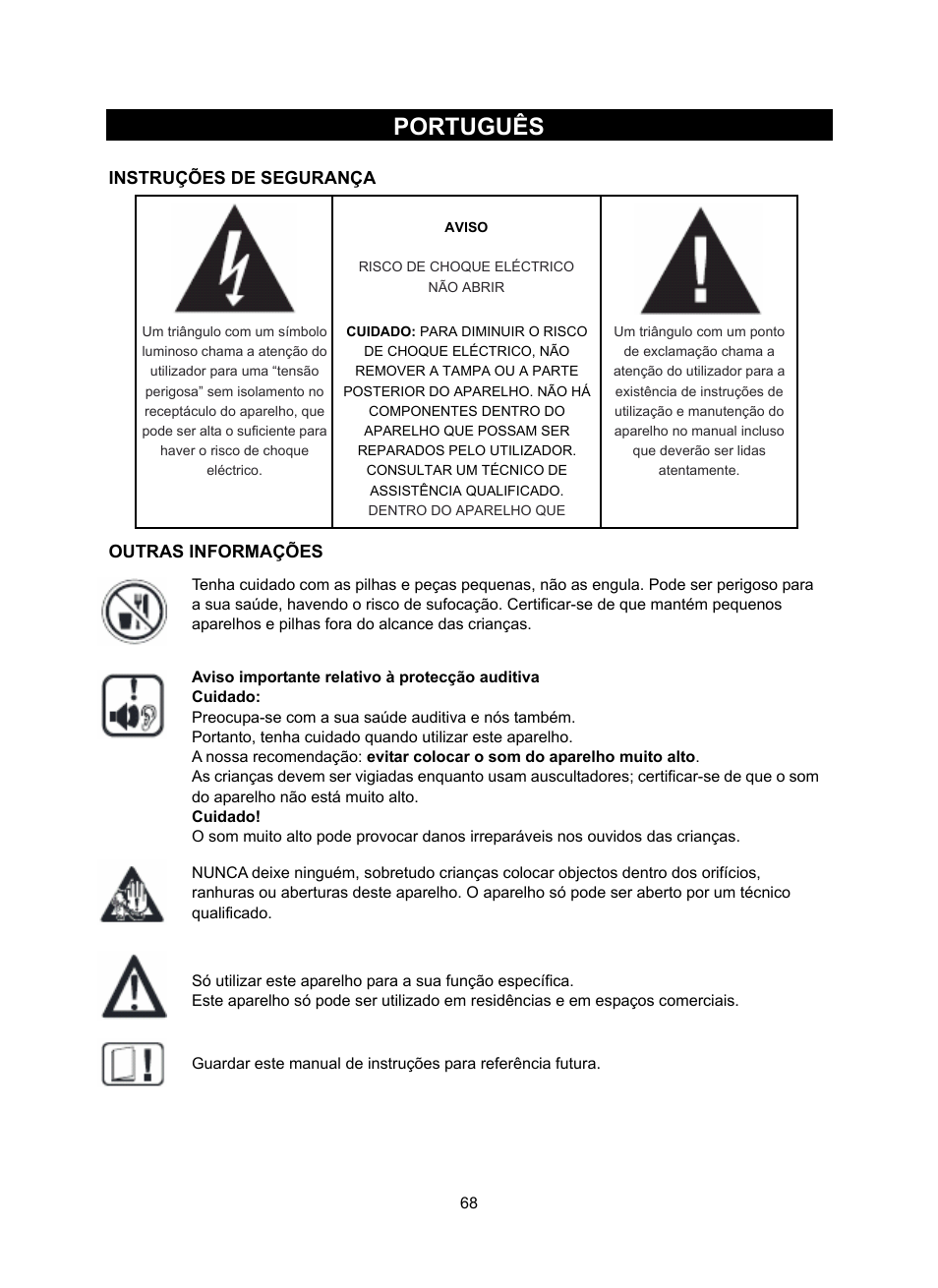Português | Konig Electronic DAB+ retro radio User Manual | Page 68 / 201