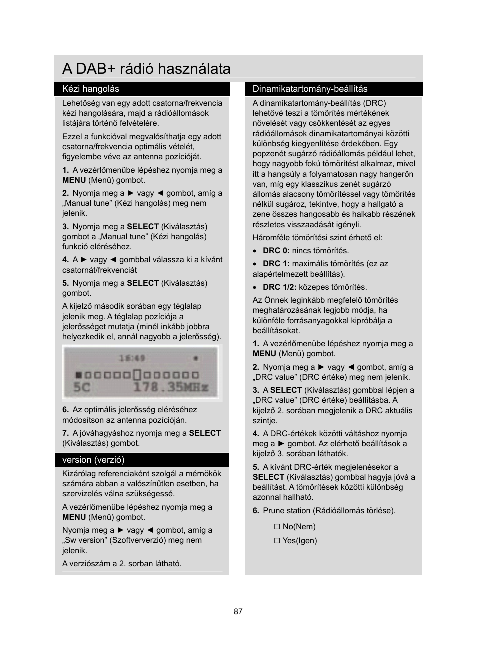 A dab+ rádió használata | Konig Electronic DAB+ retro radio User Manual | Page 87 / 201