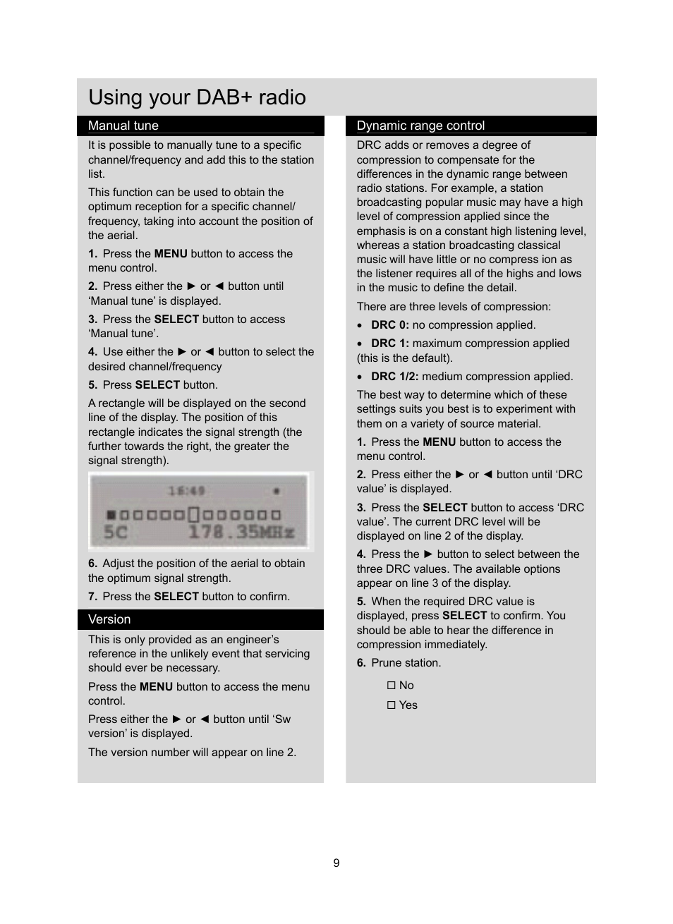 Using your dab+ radio | Konig Electronic DAB+ retro radio User Manual | Page 9 / 201