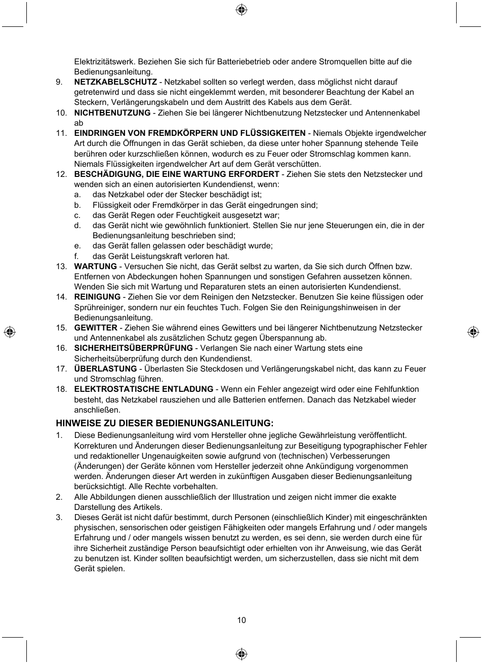 Konig Electronic Retro design AM/FM radio ivory User Manual | Page 10 / 116