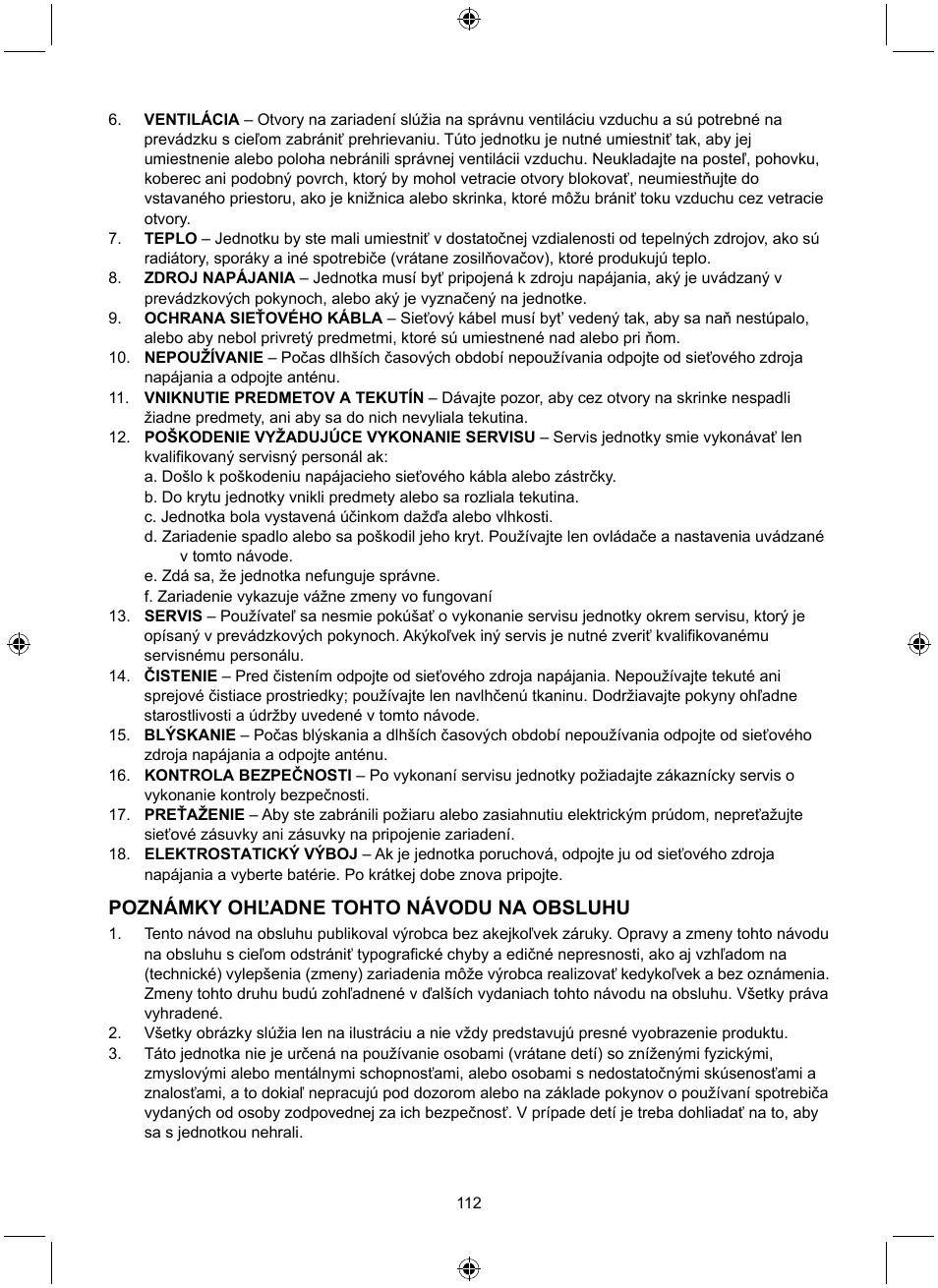 Poznámky ohľadne tohto návodu na obsluhu | Konig Electronic Retro design AM/FM radio ivory User Manual | Page 112 / 116