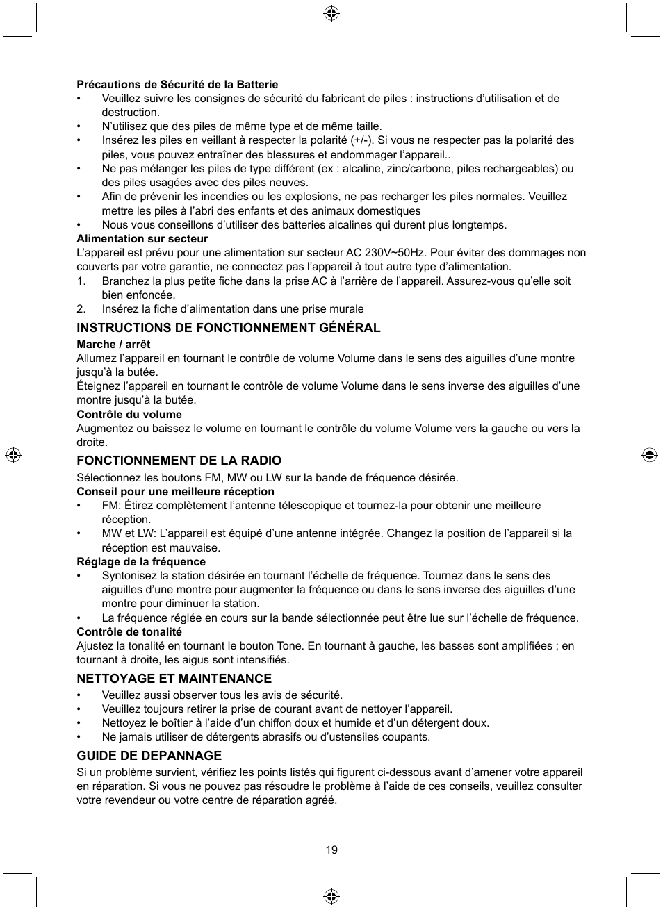 Konig Electronic Retro design AM/FM radio ivory User Manual | Page 19 / 116