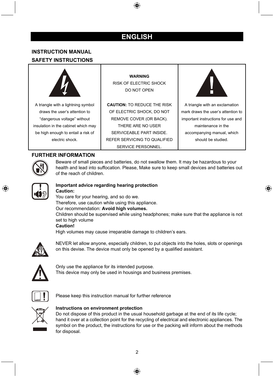 English | Konig Electronic Retro design AM/FM radio ivory User Manual | Page 2 / 116