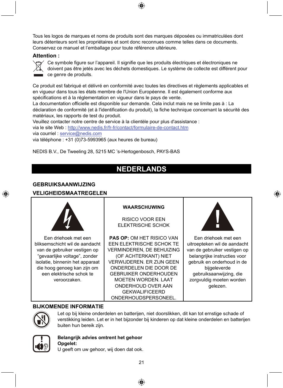 Nederlands | Konig Electronic Retro design AM/FM radio ivory User Manual | Page 21 / 116