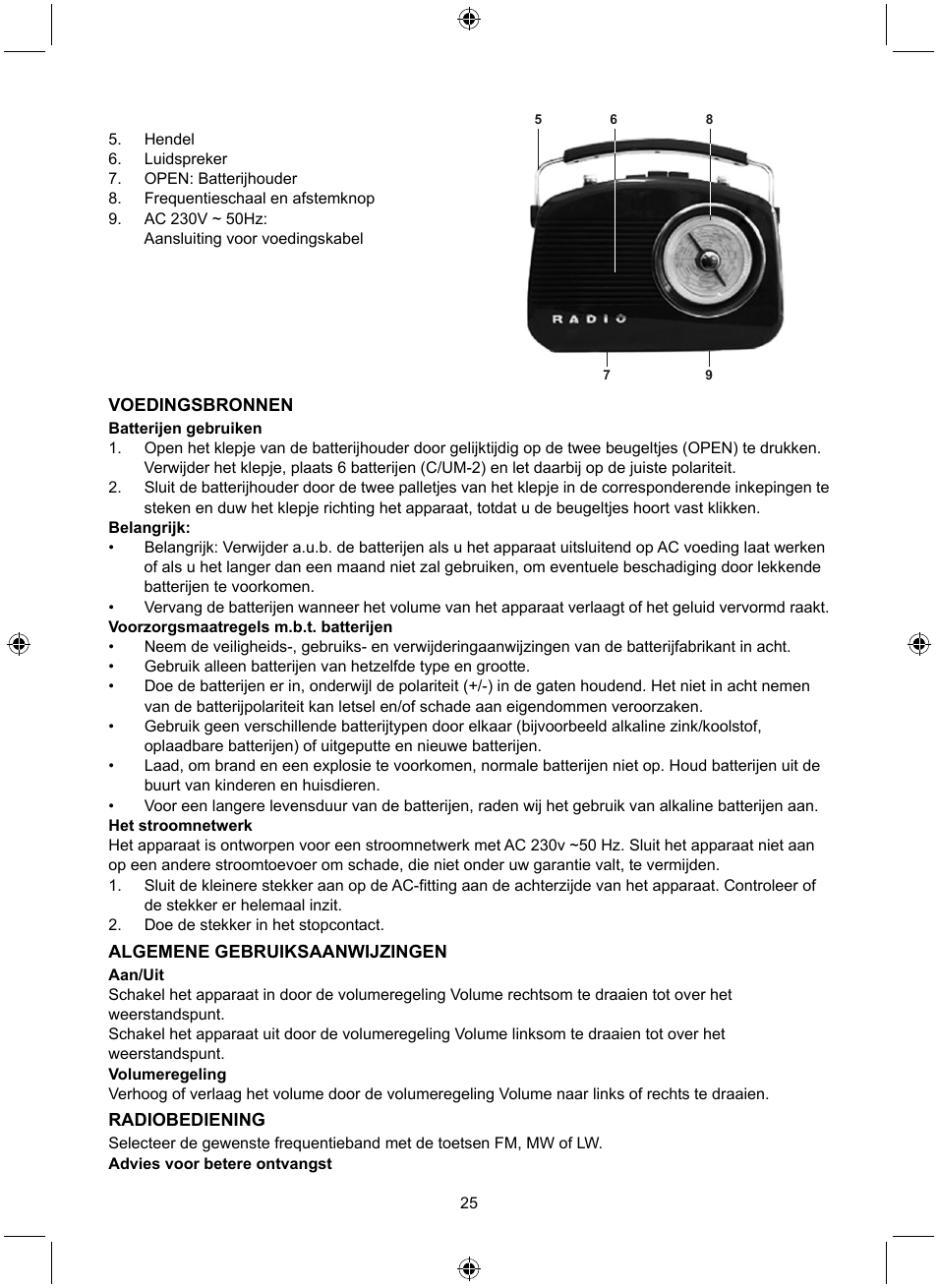 Konig Electronic Retro design AM/FM radio ivory User Manual | Page 25 / 116