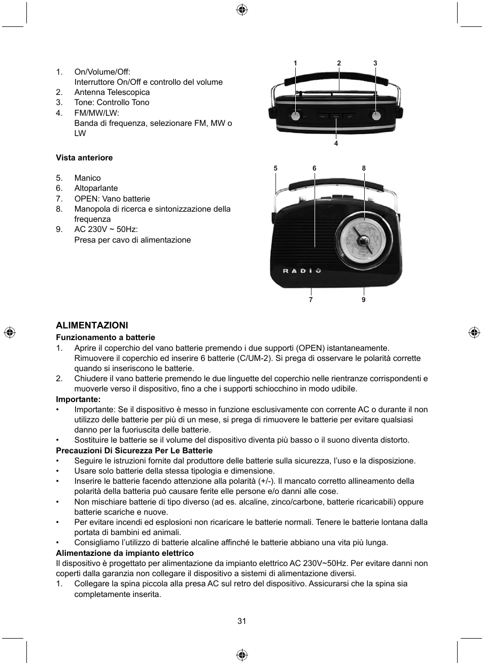 Konig Electronic Retro design AM/FM radio ivory User Manual | Page 31 / 116