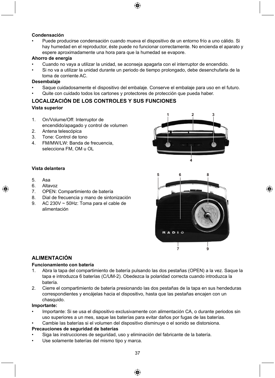 Konig Electronic Retro design AM/FM radio ivory User Manual | Page 37 / 116