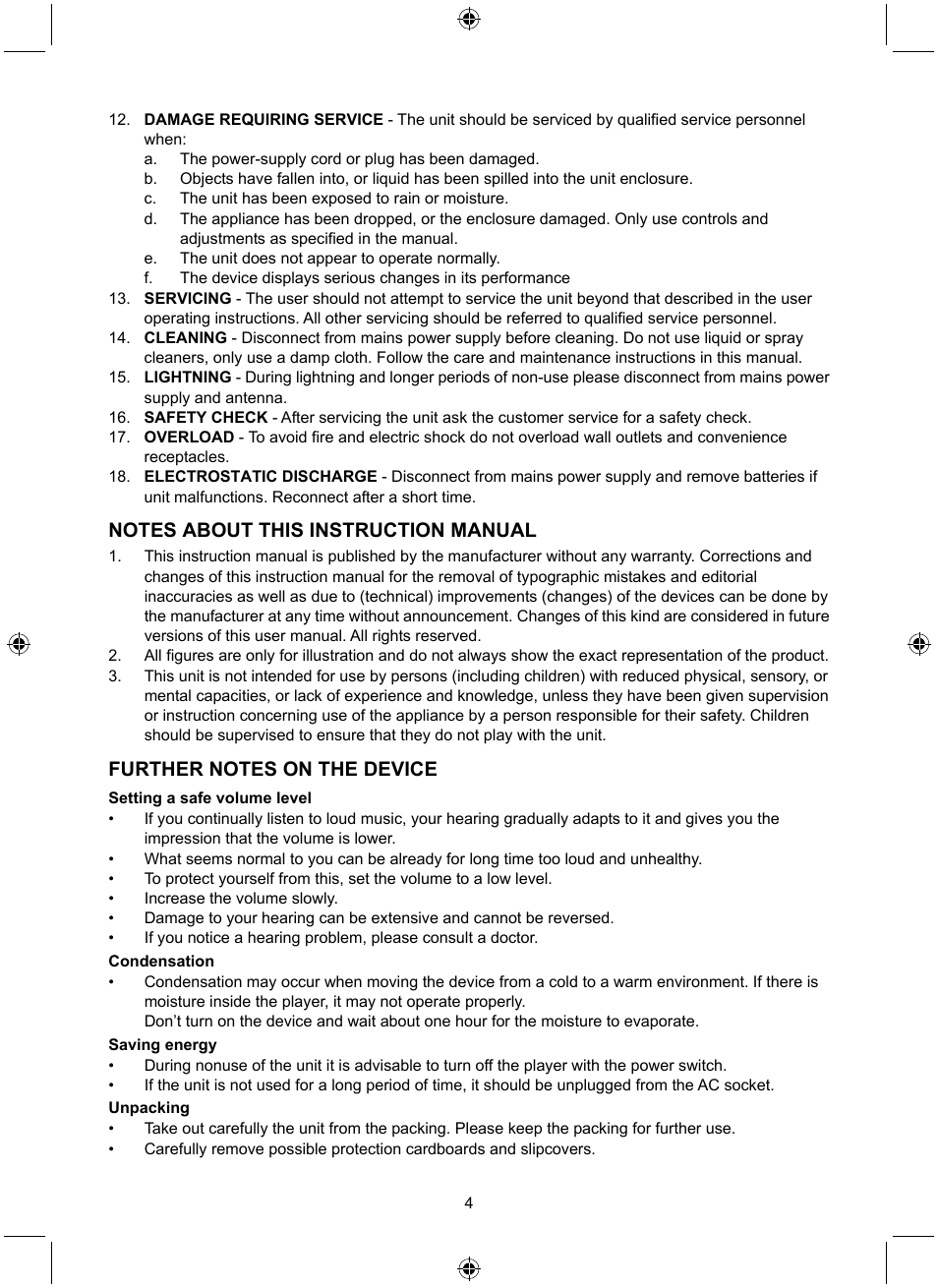 Konig Electronic Retro design AM/FM radio ivory User Manual | Page 4 / 116