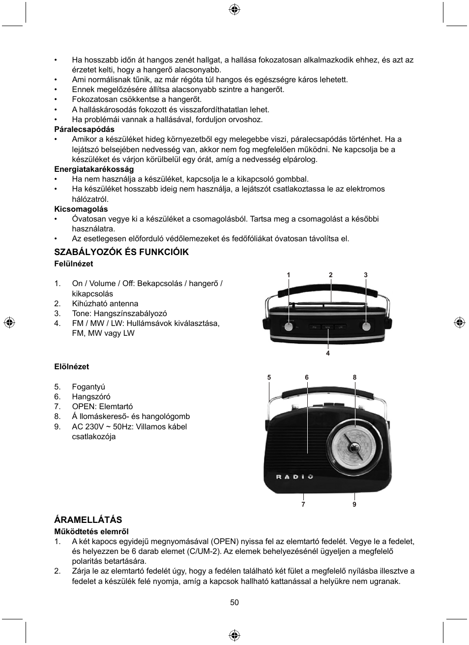 Konig Electronic Retro design AM/FM radio ivory User Manual | Page 50 / 116