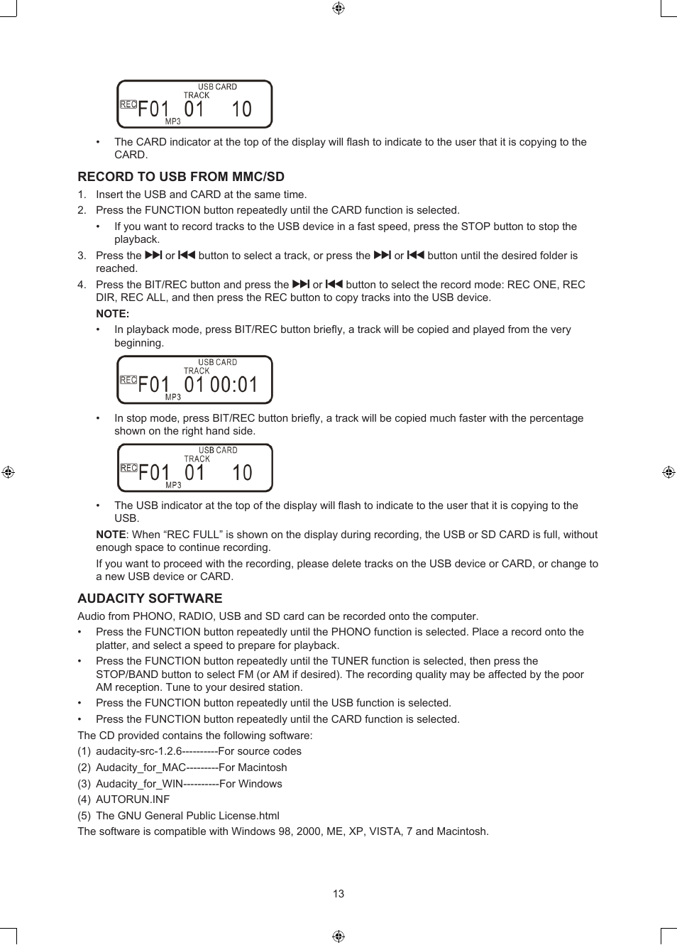 Konig Electronic USB turntable with speakers User Manual | Page 13 / 42