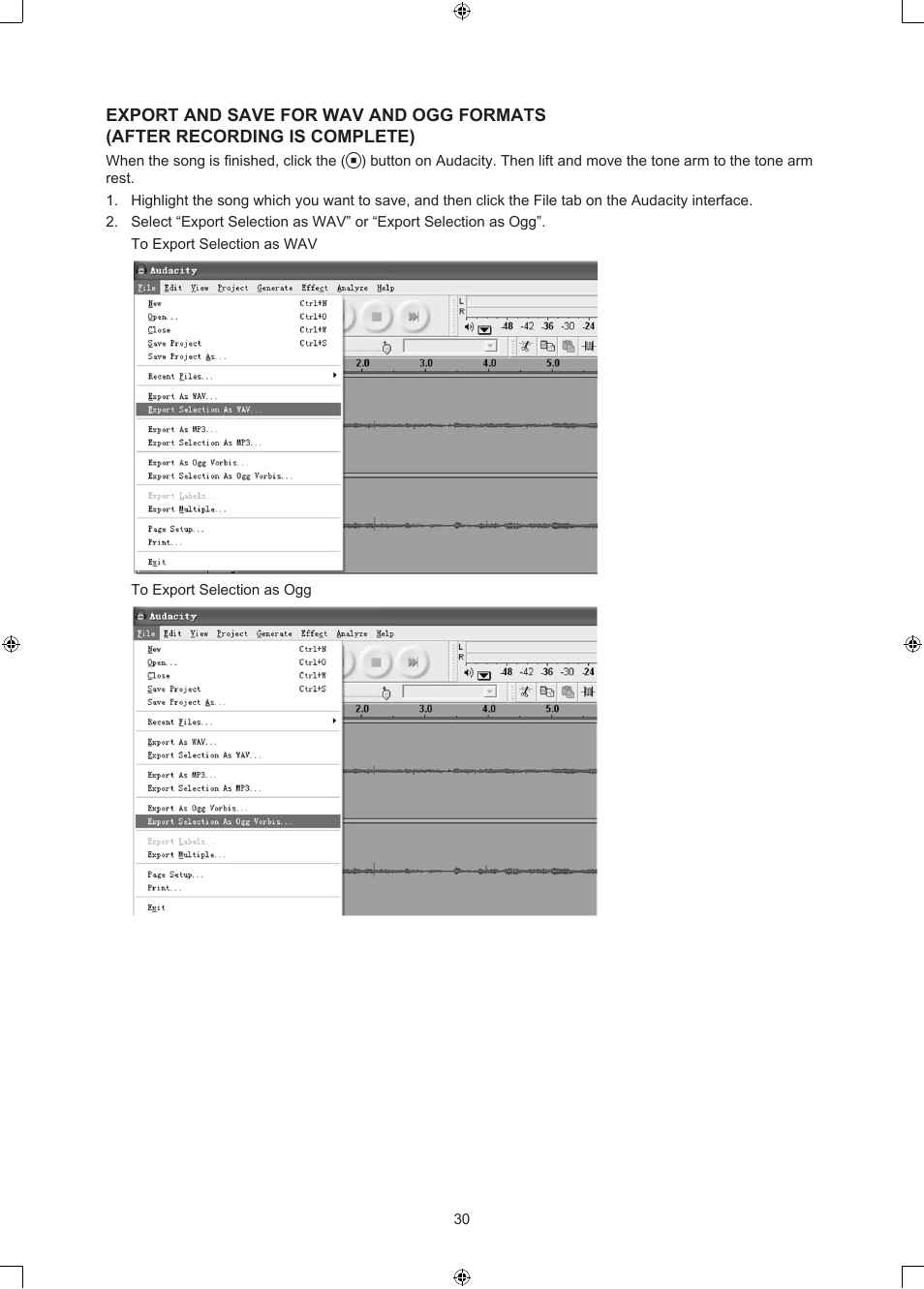 Konig Electronic USB turntable with speakers User Manual | Page 30 / 42