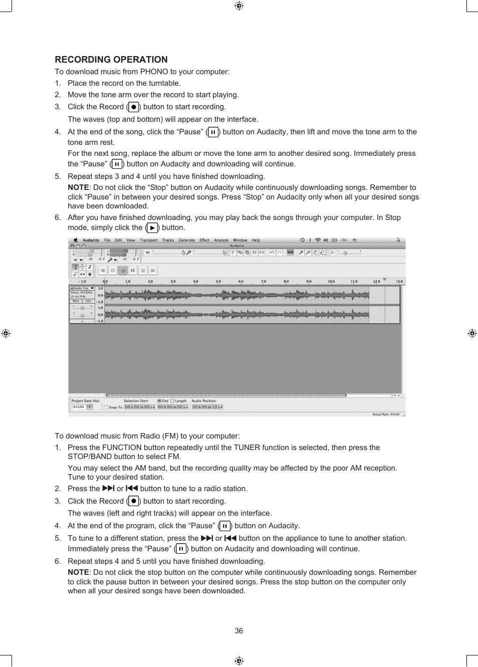 Konig Electronic USB turntable with speakers User Manual | Page 36 / 42